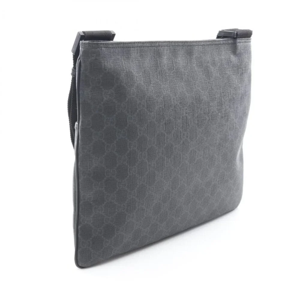 Gucci Shoulder Bag GG Supreme Black Canvas Leather - Picture 2 of 8